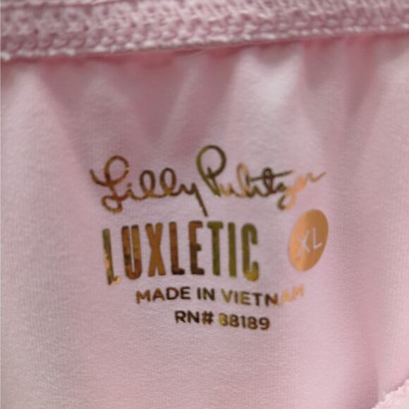 Lilly Pulitzer Womens Activewear Luxletic Tennis/Golf Athletic Shorts Pink SZ XL - Picture 3 of 6